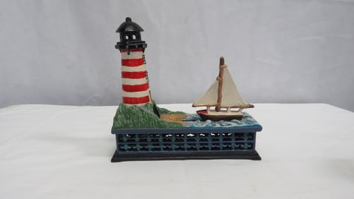 Cast Iron Mechanical Lighthouse Bank