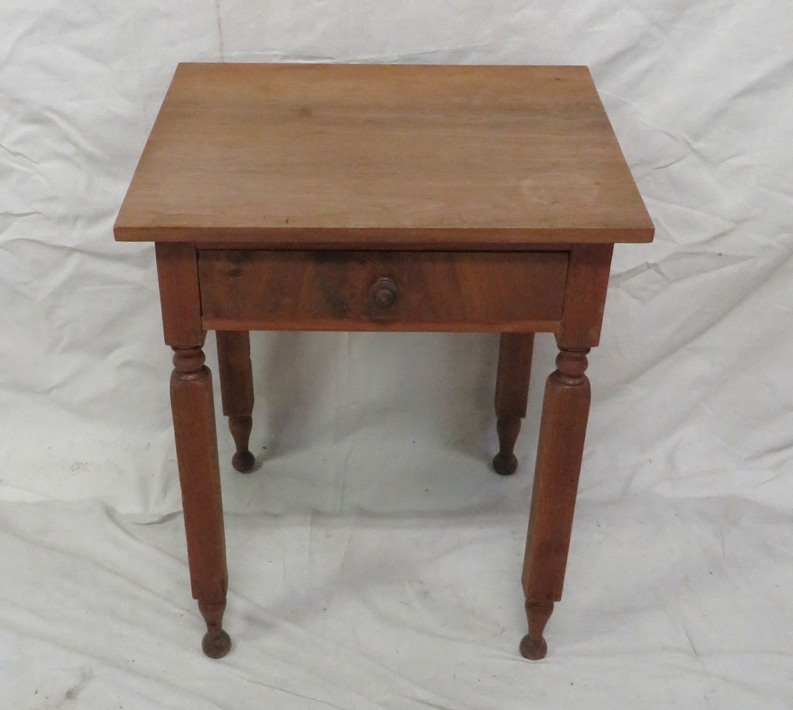 Antique Primitive Walnut One Drawer Table (1 of 4)