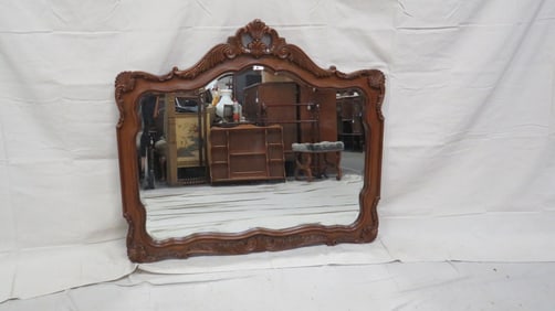 Modern Carved Beveled Mirror