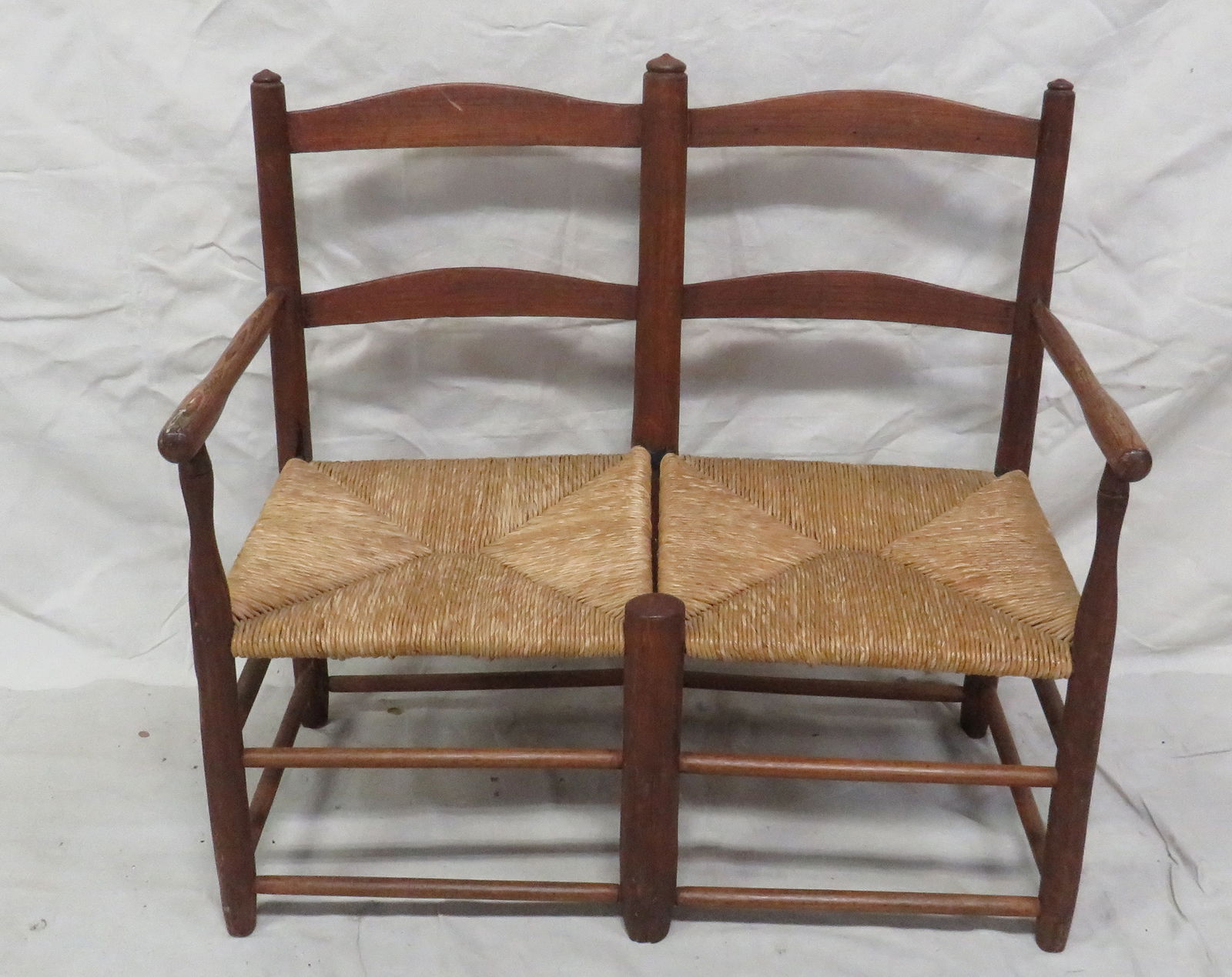 Early Primitive Shaker Rush Bottom Bench (1 of 4)