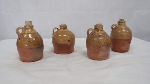 4 Vintage Signed Studio Art Pottery Jugs