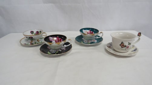 4 Vintage Teacup & Saucer Sets