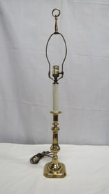 Vintage Harvin Brass Candlestick Table Lamp