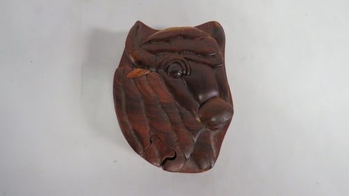 Hand Crafted Wooden Steer Head Puzzle Box