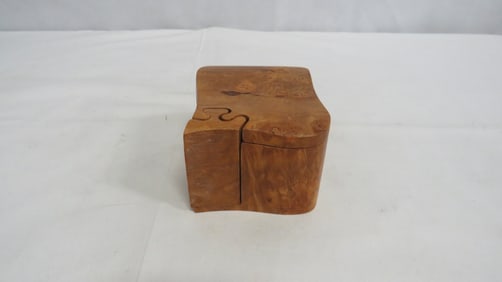 Vintage Artisan Burled Walnut 6 pc Puzzle Box