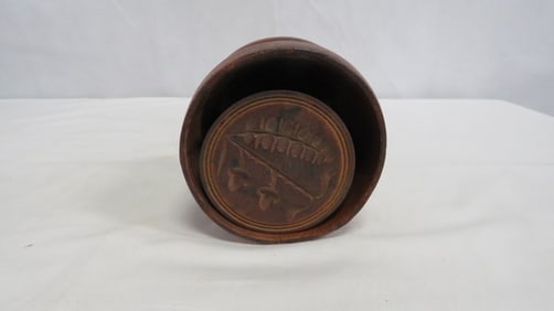 Primitive 1 lb Wood Butter Mold Acorn Pattern