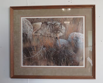 Grey Wolf Print Signed Brend