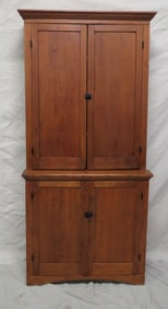 Antique Pine Farm House Stepback Cupboard