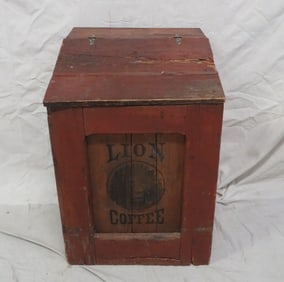 Antique Primitive Store Coffee Storage Bin