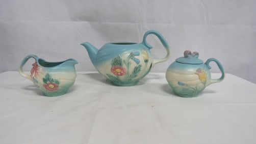 Vintage Hull Art Pottery Bow Knot Tea Set