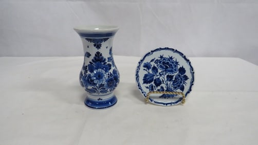 2 pcs Royal Delft Porceleyne Fles Delftware