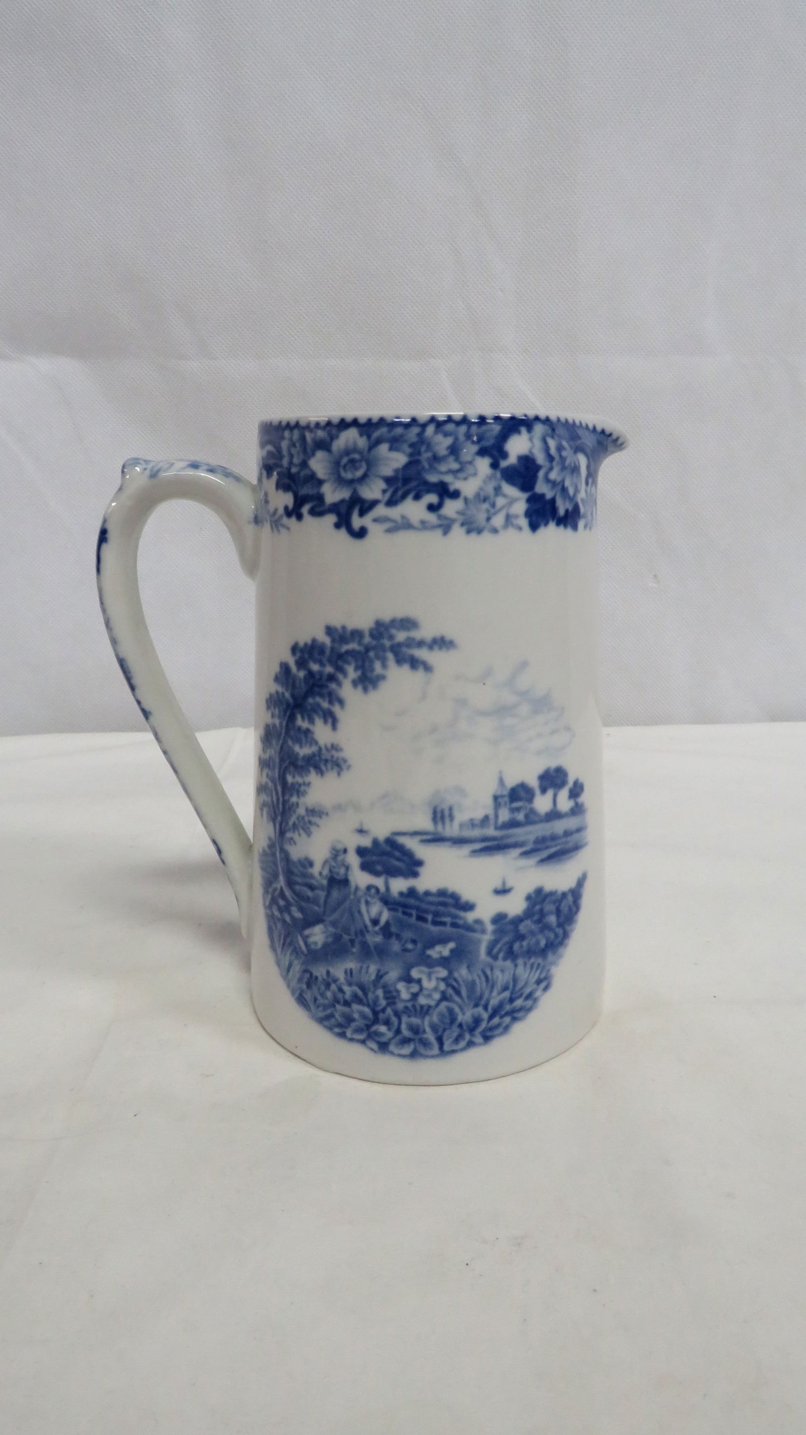 Blue & White Hanley England Swinnertons Pitcher (1 of 4)