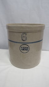 Blue Band Stoneware No. 6 Gallon Crock
