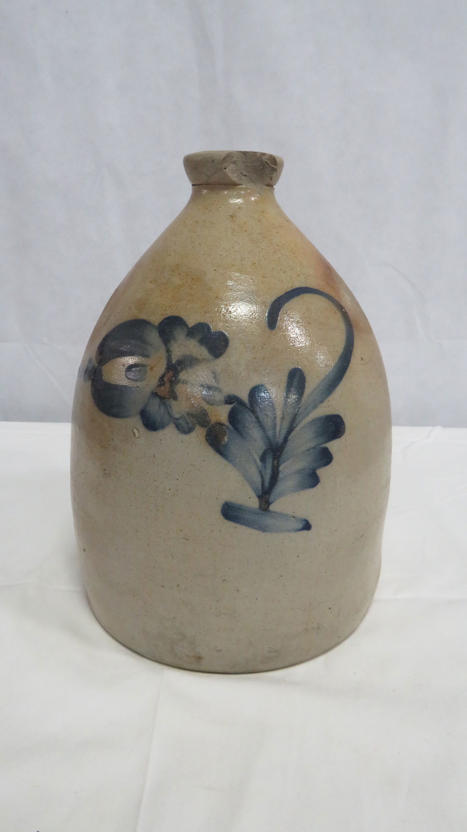 Antique New England Salt Glazed Stoneware Jug (1 of 7)