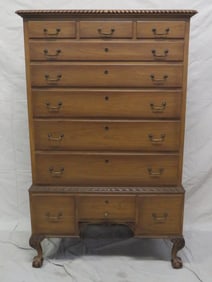 Vintage Chippendale Highboy Chest of Drawers
