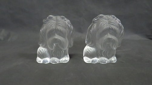 Dalzell Viking Glass Yorkshire Terrier Bookends