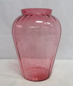 Vintage Lage Pilgrim Cranberry Glass Vase