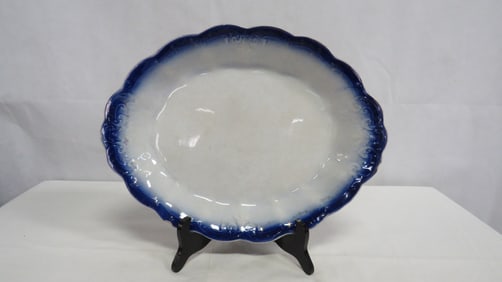 Antique Flow Blue Ironstone Platter