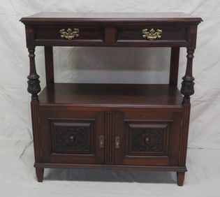 Vintage Carved Mahogany Server