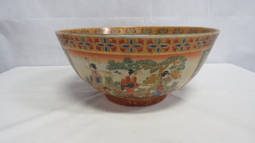 Vintage Oversized Chinoserie Decorative Bowl
