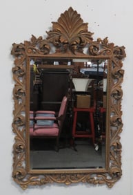 Hollywood Regency Style Gold Beveled Mirror