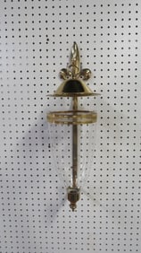 Virginia Metalcrafters Brass & Glass Wall Sconce