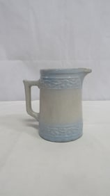Primitive Blue & White Stoneware Pitcher