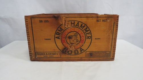 Arm & Hammer Dovetailed Wood Advertising Crate