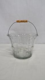 Vintage Basket Weave Glass Bucket