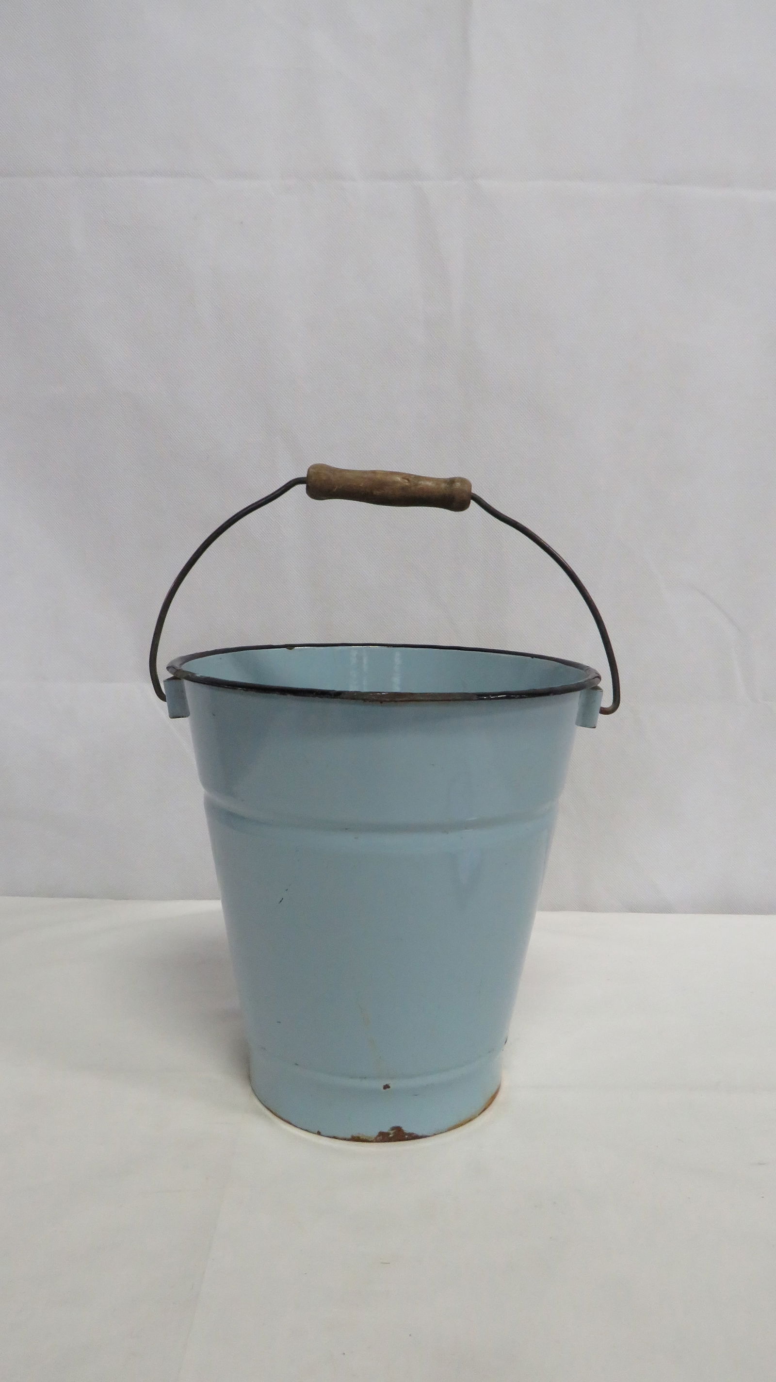 Vintage French Enamel Blue Water Bucket (1 of 5)