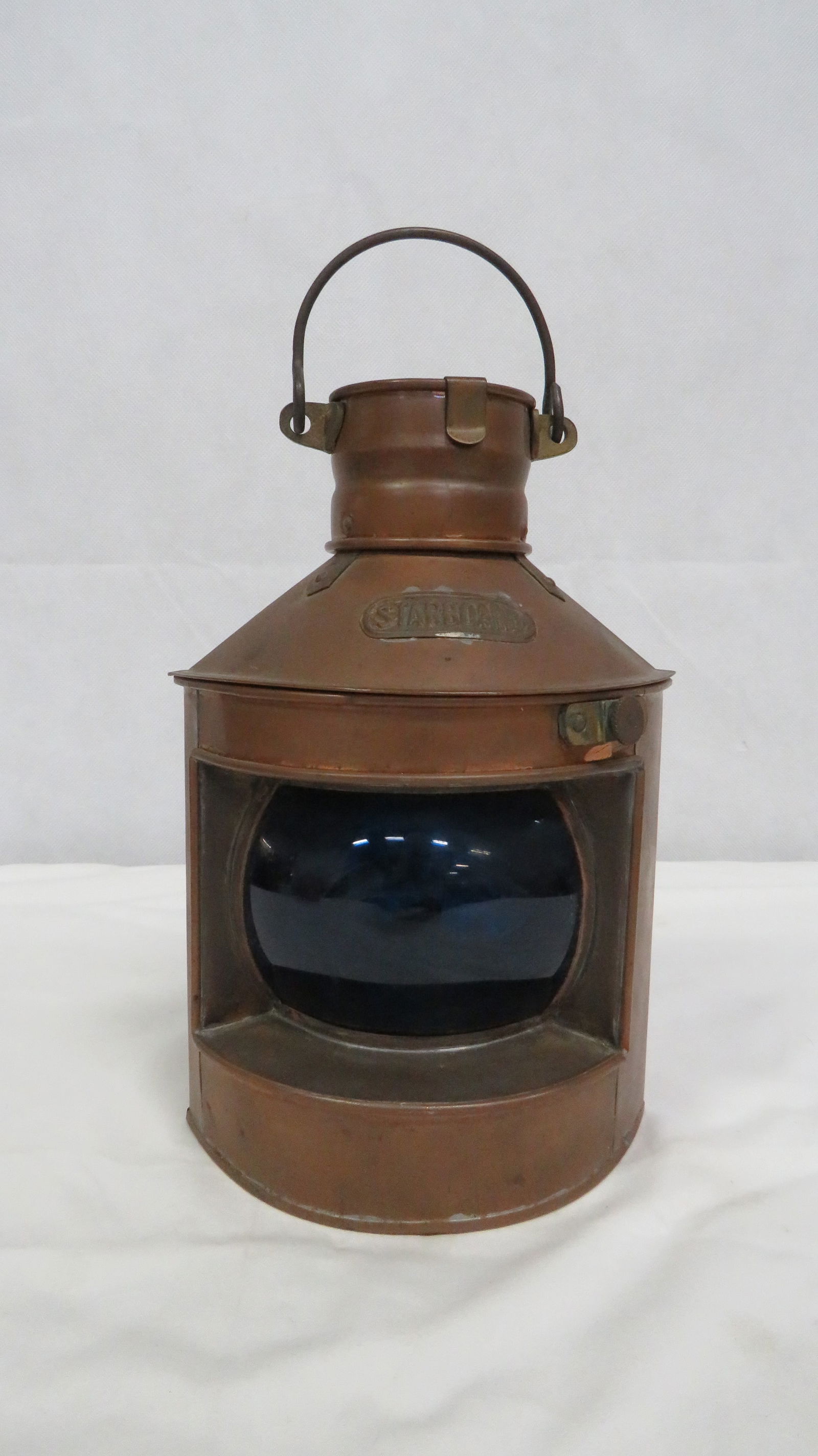 Vintage Copper & Brass Starboard Lantern (1 of 4)