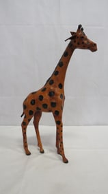 Vintage Hand Crafted Leather Wrapped Giraffe