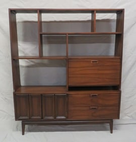 Mid Century Modern Walnut Wall Unit/Room Divider