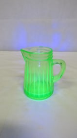 Vintage Uranium Glass Syrup Pitcher