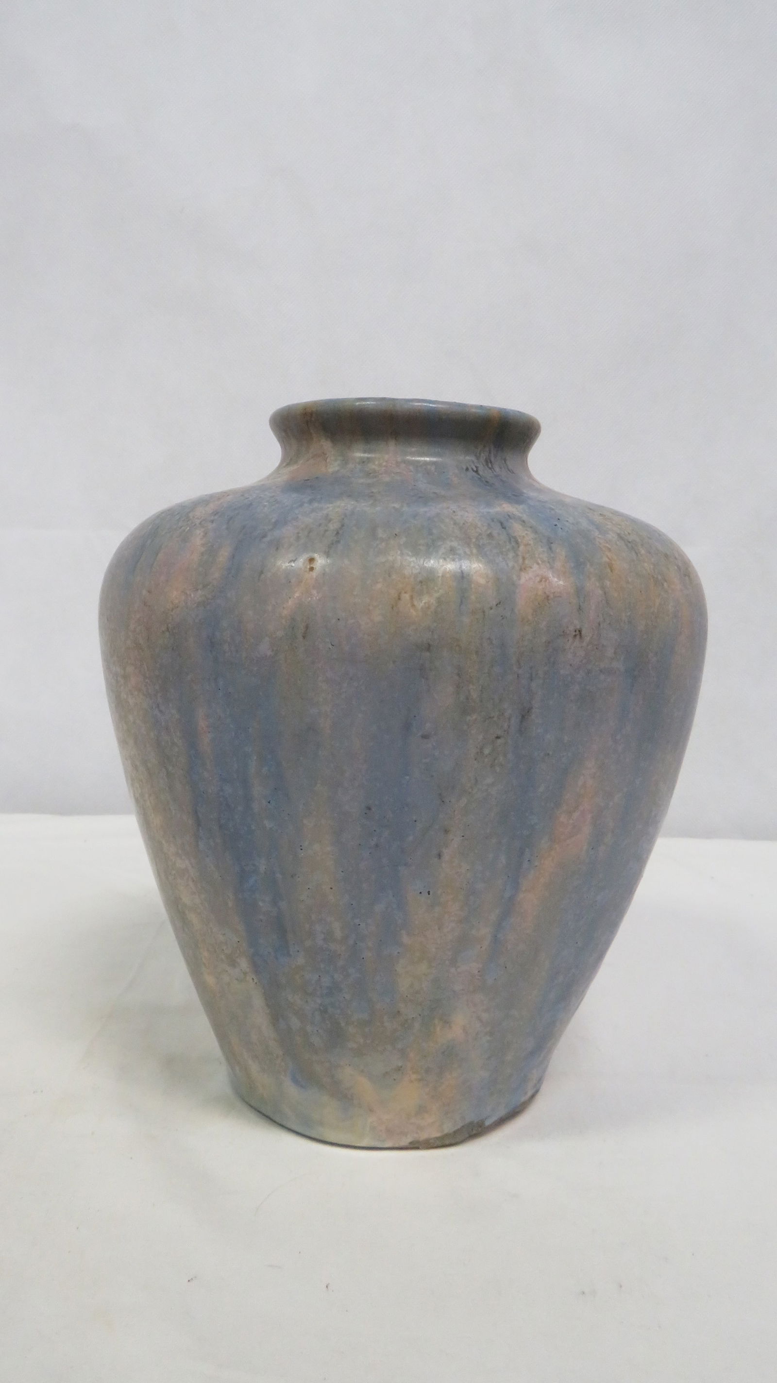 Antique Blue Drip Stoneware Pottery Vase (1 of 6)