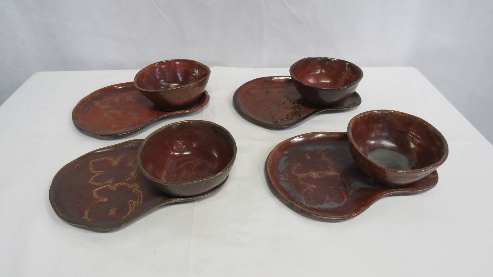 Vintage Studio Art Pottery Soup & Sandwich Sets (1 of 3)