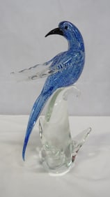 Large Formia Di Vetri Murano Cobalt Silver Bird