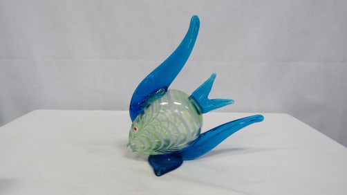 Large Art Glass Murano Style Angel Fish