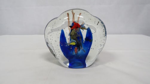 Vintage Murano Style Large Art Glass Aquarium