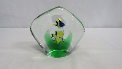 Murano Style Art Glass Aquarium Paperweight
