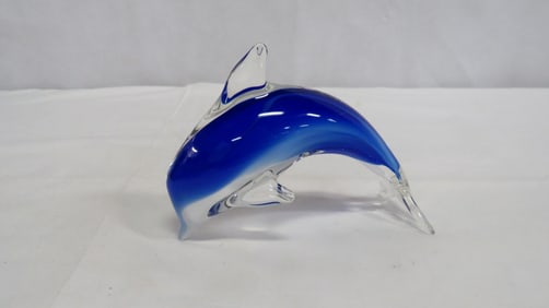 Vintage Murano Style Art Glass Dolphin