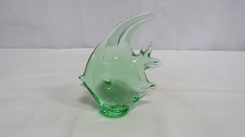 Vintage Art Glass Angelfish Paperweight
