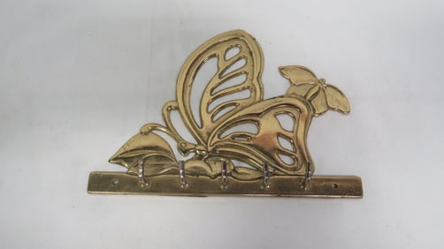 Vintage Brass Butterfly Key Holder