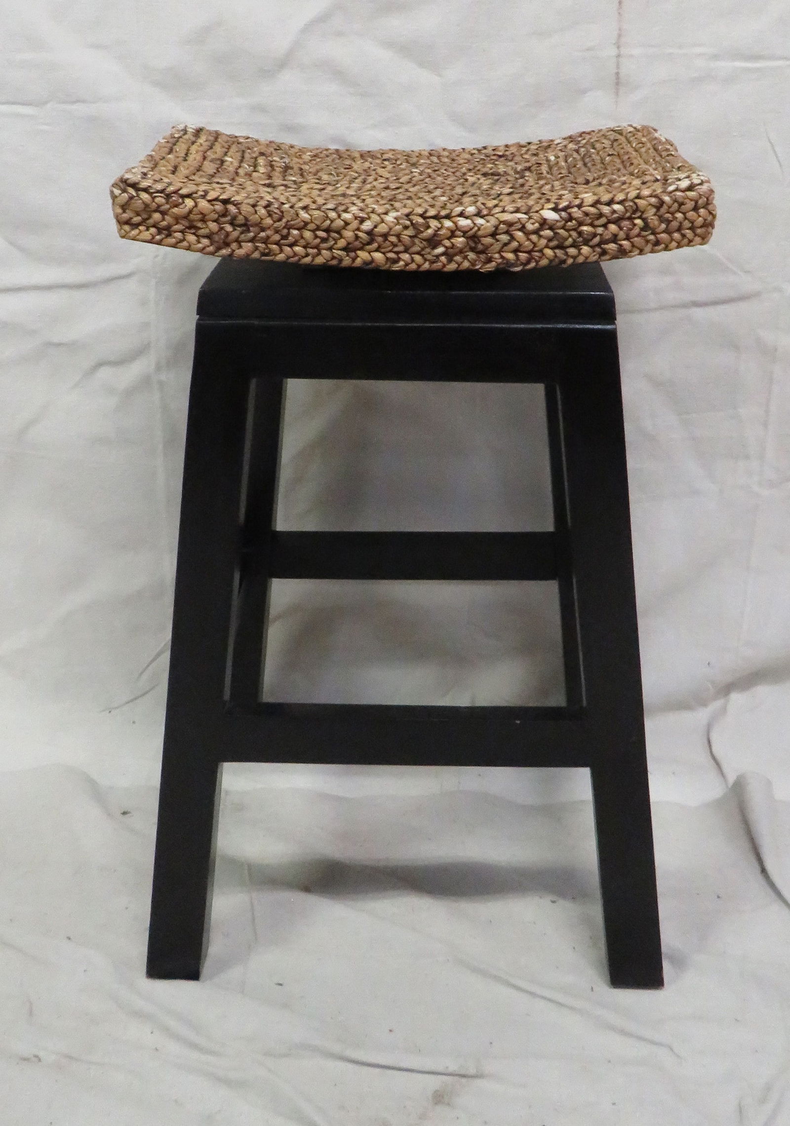 Modern Swivel Stool: Modern Swivel Stool in good condition, "Chic Teak", 26''H x 17''W x 17''D
