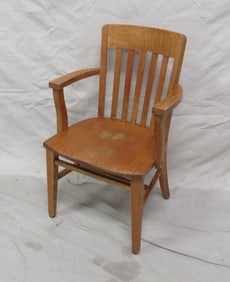 Antique Oak Bankers Chair