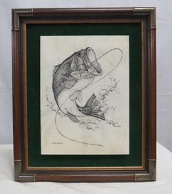 Collectors Art Limited Engraved Bass Fish Plaque