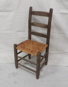 Primitive Ladder Back Woven Chair
