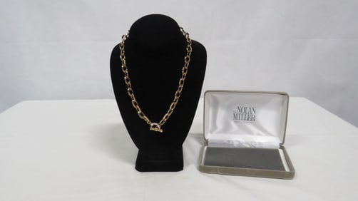 Nolen Miller Goldtone Necklace Rhinestone Clasp