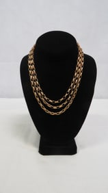 Erwin Pearl 3 Strand Chain Link Necklace