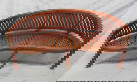 Curved Teak Garden Bench